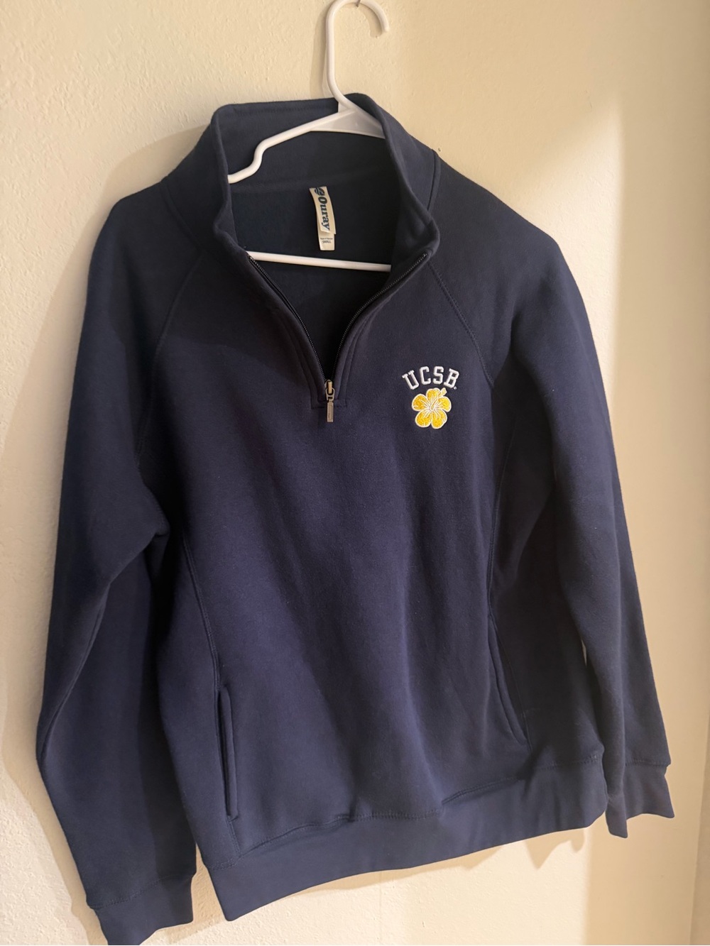 UCSB Navy Quarter-Zip Sweatshirt with Flower Logo